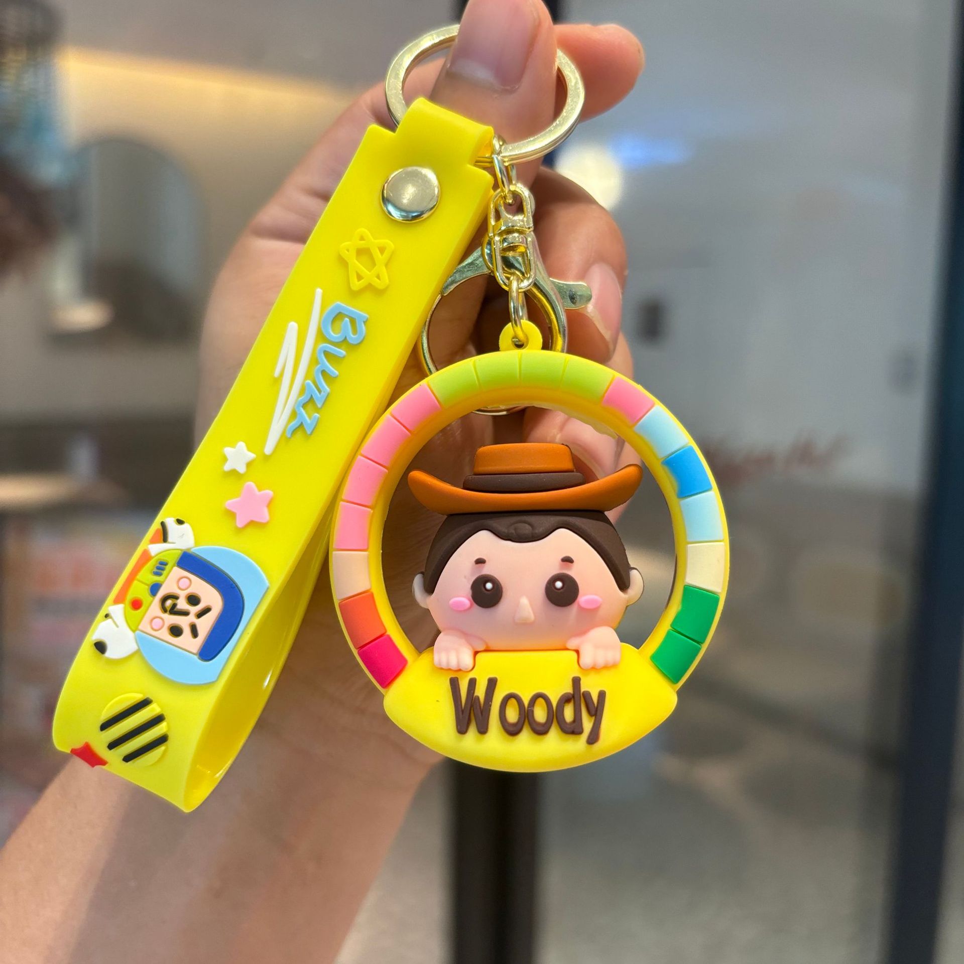 Buzz Lightyear Keychain PVC Puppet Colgante Jugues Total Movilización Keychain Baby Grab Keychain Regalos