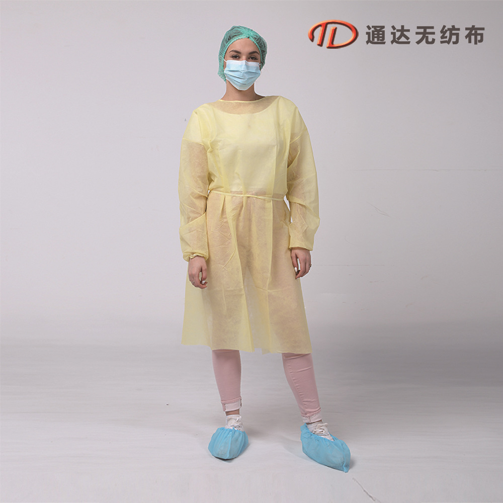 连体系带式无纺布身体防护一次性反穿隔离衣