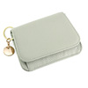 Short brand fashionable wallet, leather card holder with zipper, Korean style, genuine leather