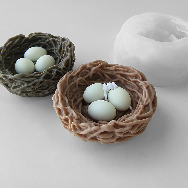 Simulación transfronteriza Nido de Pájaro molde de silicona DIY Nido de Pájaro artesanía de resina decoración casera epoxi aromaterapia vela