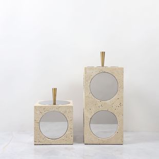 Quiet Wind Metal Yellow Cave Stone Non-fire Aromatherapy Diffuser Hallway Living Room Model Room Desktop Vase Flower Ornaments
