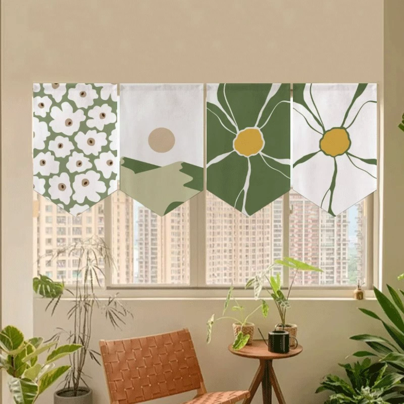 Green fresh curtain, decorations