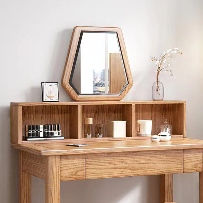 梳妝檯純實木化妝桌帶凳子鏡子組合簡約現代小戶型