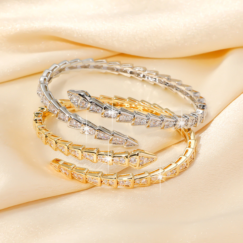 Women's Hot-Selling Round Diamond Full-Set Zircon Bracelet Women's Light Luxury Temperament Round Bracelet Cross-Border Hot Model Factory Direct Sale