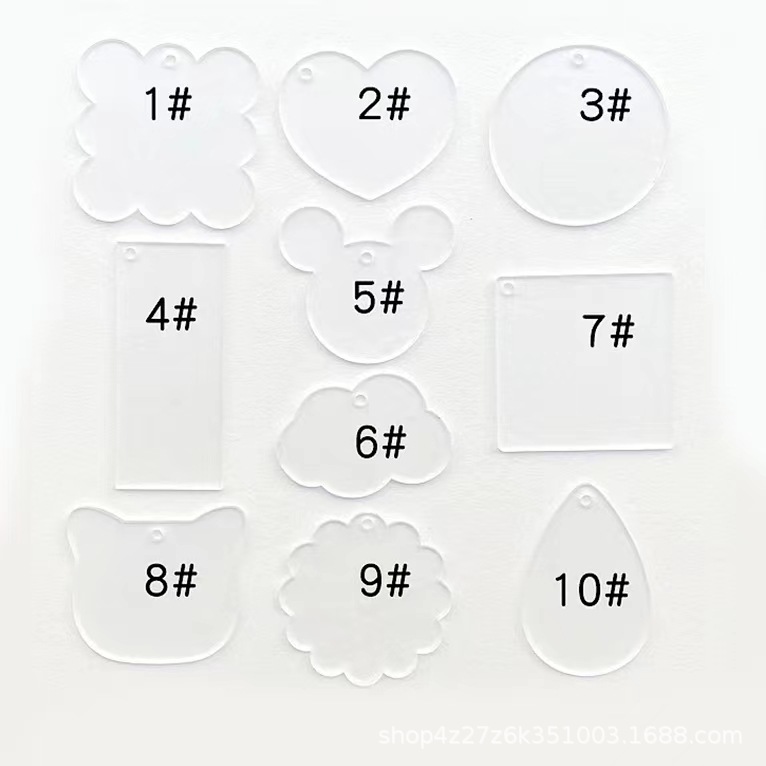 Acrílico Goo tarjeta bandeja DIY transparente brillo gradiente acrílico llavero Goo tarjeta colgante mano tienda Goo Ka traje