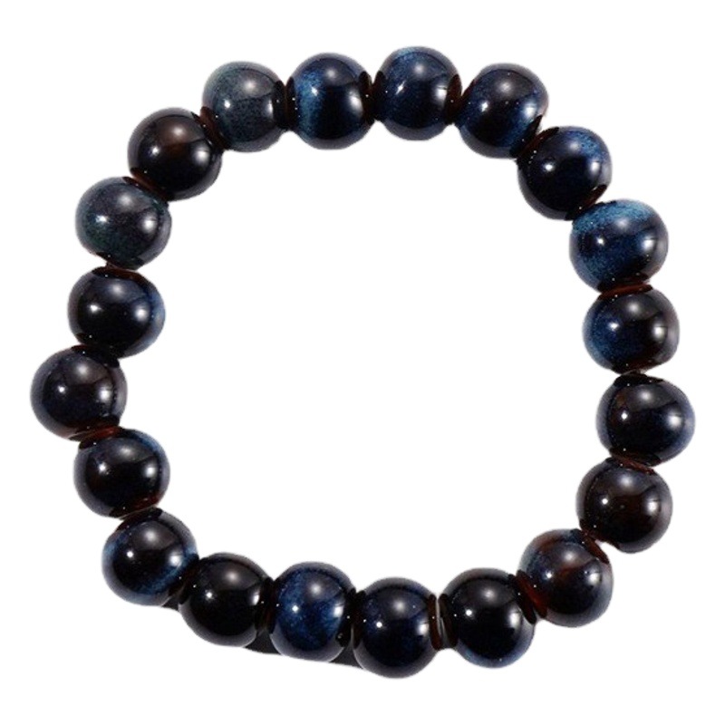 Nueva joyería de cerámica color caramelo pulsera completa del grano estudiante pulsera femenina elástica no se desvanece pulsera de estilo antiguo