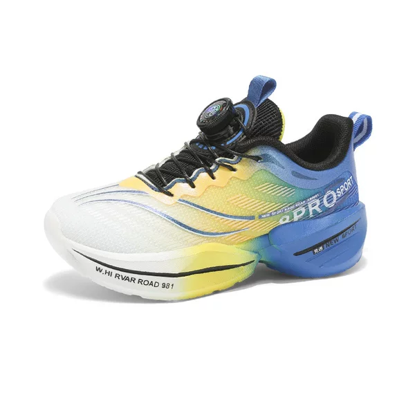 528 Kidsren's Running Shoes Swivel Buckle Sports Shoes Boys and Girls Shoes Mesh Primary and Secondary School Students Lightweight Jogging Shoes