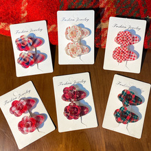 新款透明复古格纹小花发夹少女边夹韩版刘海夹百搭蝴蝶结发卡发饰