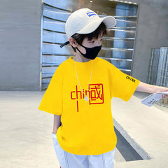 Children's Summer Short Sleeve T-Shirt for Boys - Thin Pure Cotton, Fashion Chinese Style, Large Children's National Trend Top