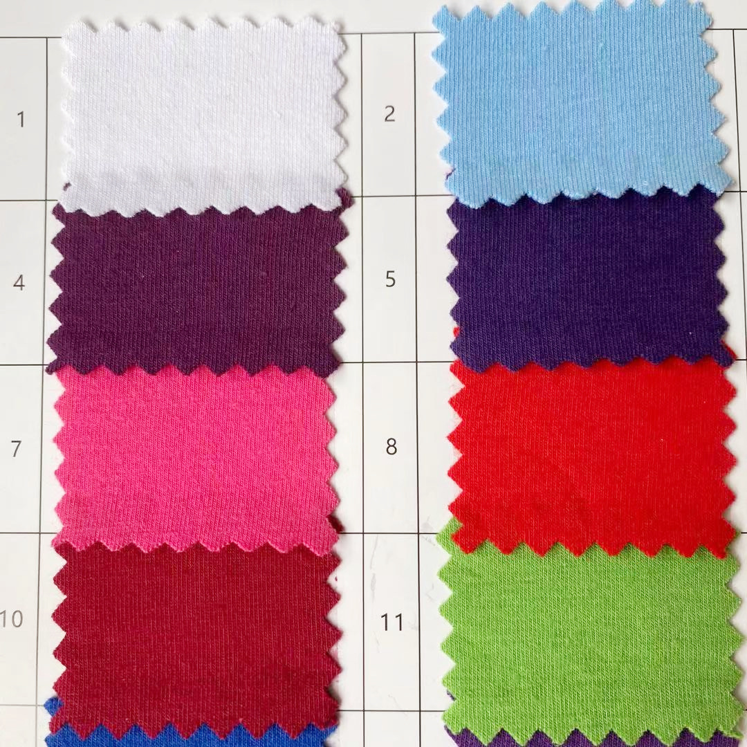 跨境供应 现货32S精梳棉CVC汗布 多色可选 T恤休闲服运动服面料