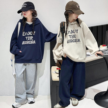 秋装女童跨境外贸童装2025新款儿童秋季新款韩系宽松连帽大童卫衣