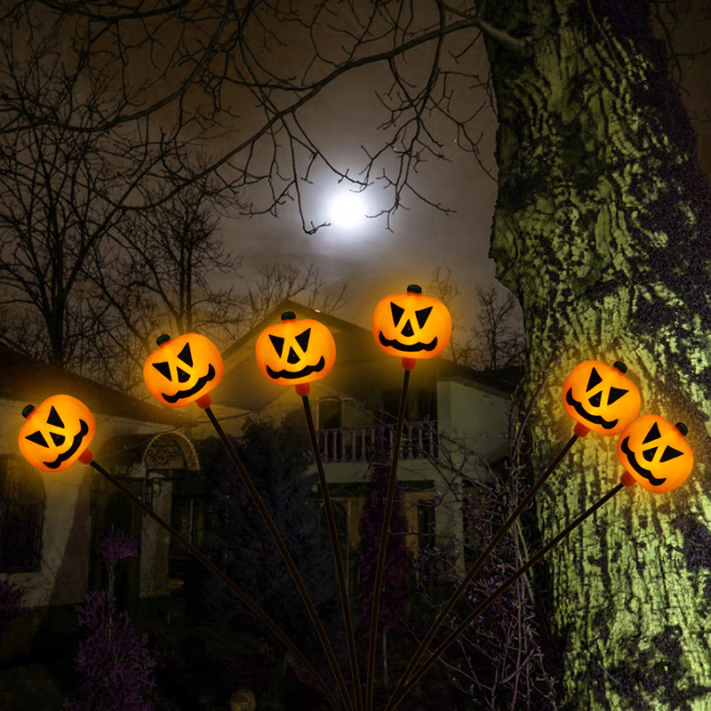 Lámpara LED solar de Halloween luminosa calabaza de cara fiesta al aire libre decoración de patio de atmósfera festiva string de lámparas