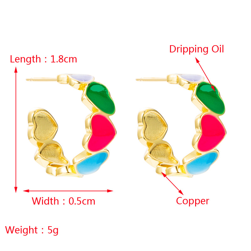 wholesale jewelry goldplated copper heartshaped Cshaped earrings Nihaojewelrypicture1