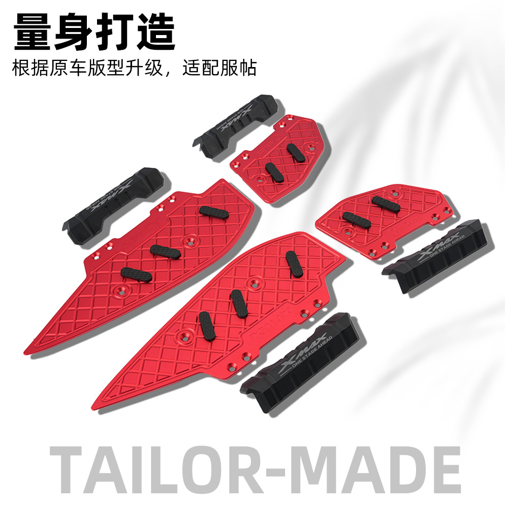 Suitable for Xmax300 Yamaha 17-26 Models Modified Aluminum Alloy Anti-Slip Foot Pedals Anti-Fall Rubber Pad Protective Accessories