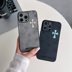 Apple 17promax、13pro、12、11対応、ソフトエッジハードケース、レーザーデザイン、ブランド風、精密穴あき、フルカバー、トレンド