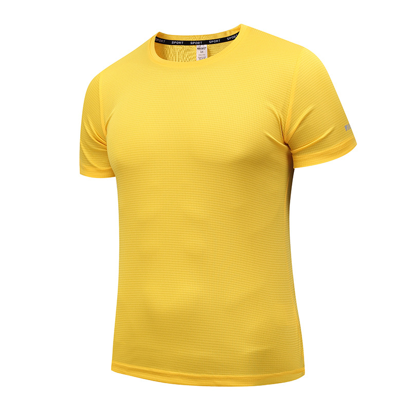 Camiseta deportiva unisex personalizada transfronteriza de manga corta con cuello redondo para verano, de secado rápido, para fitness y running, con impresión de logotipo.