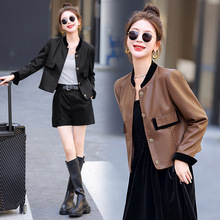 专柜真皮皮衣女士韩版小香风潮流机车时尚宽松绵羊皮休闲夹克外套