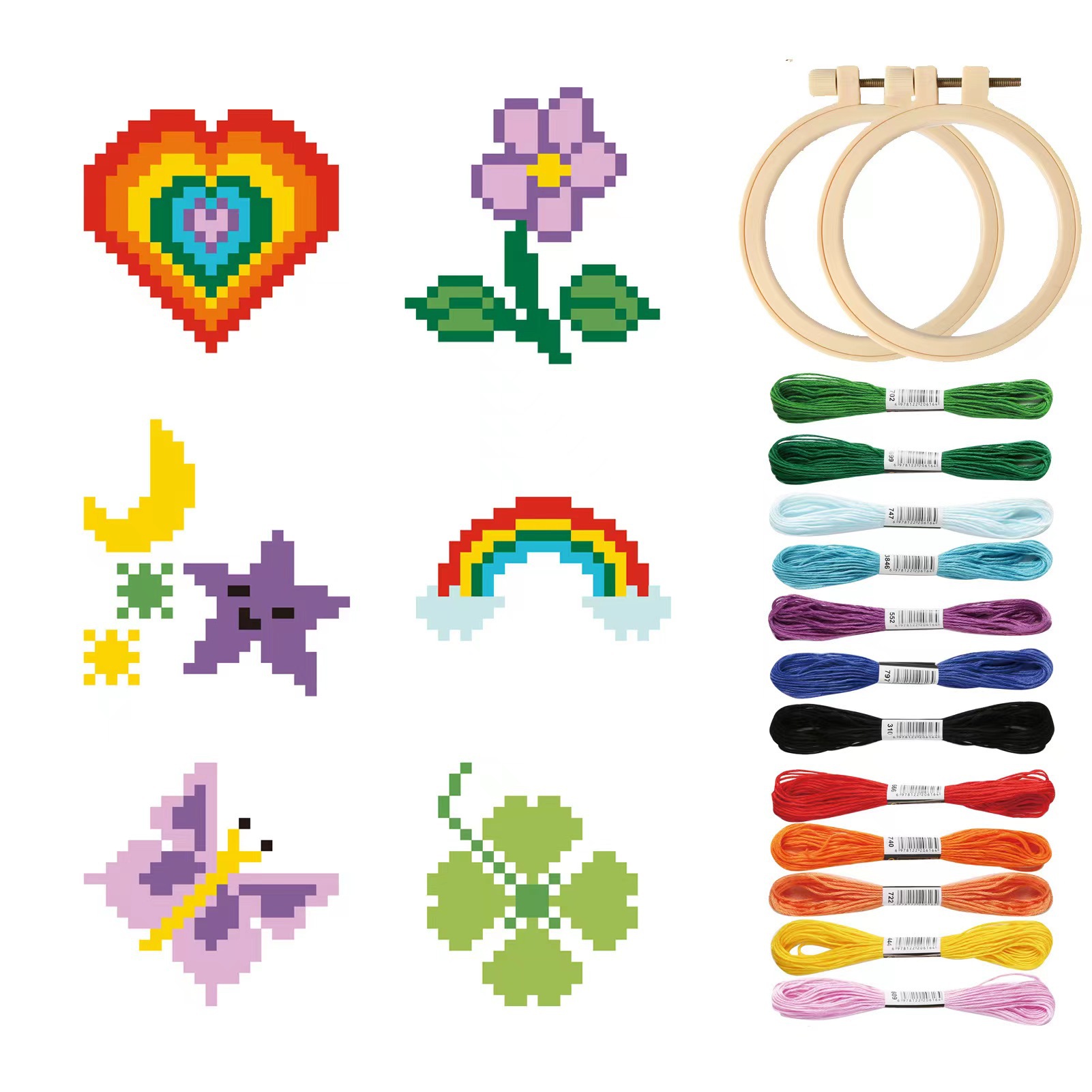 Nuevo bordado DIY traje hecho a mano básico de punto de cruz transfronteriza Inglés paquete de material de dibujos animados de animales de vacaciones colgando pintura