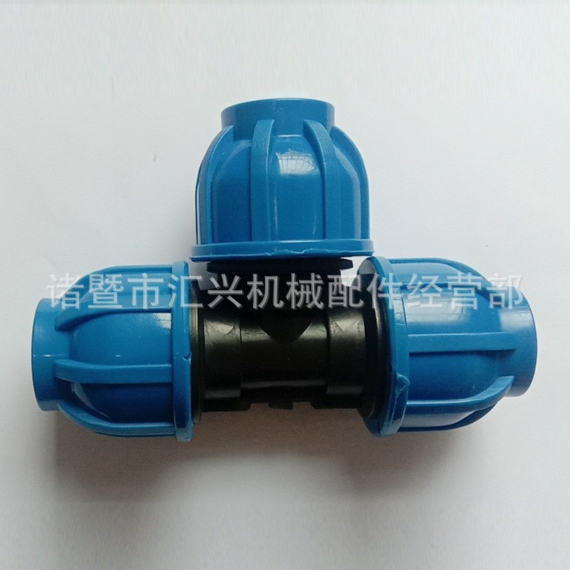Venta al por mayor de fábrica tapa azul conector rápido igual diámetro reducción tee accesorios de tubería conector rápido tee