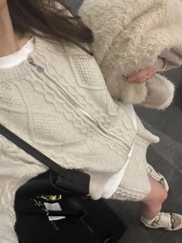 SheTiJia 婦人服 2025 外国貿易ツイストジッパーセーターカーディガンセーター + スカートクロスボーダースーツ女性|undefined