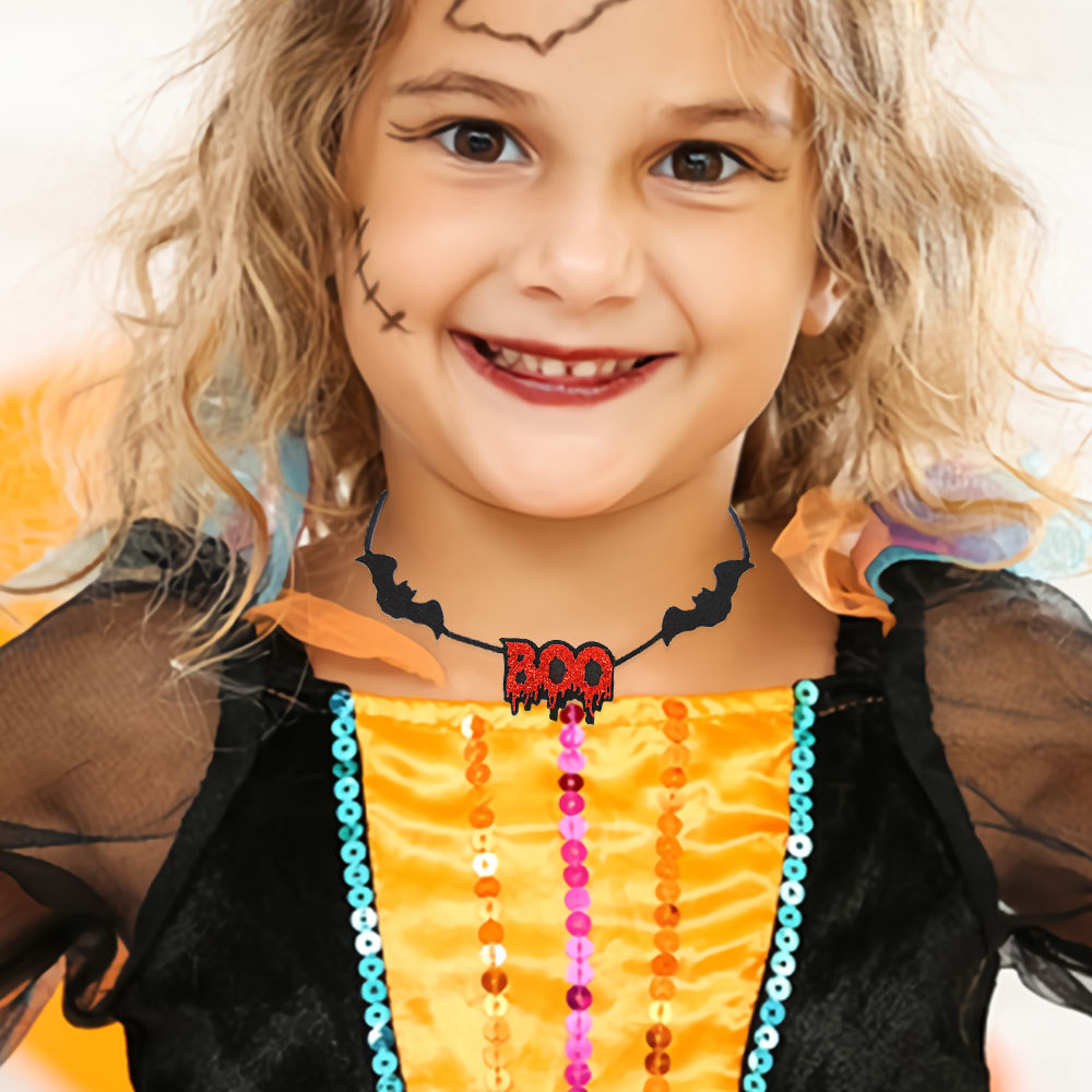 Europa y los Estados Unidos nuevos collares de Halloween murciélagos fantasma joyas de cuello fiesta decoración fieltro collar ajustable image 2