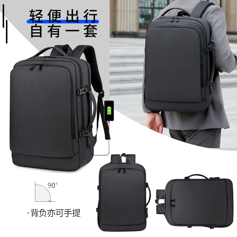 Multifuncional USB carga mochila de negocios funda tirón desgaste viaje bolsa portátil multicapa mochila de viaje