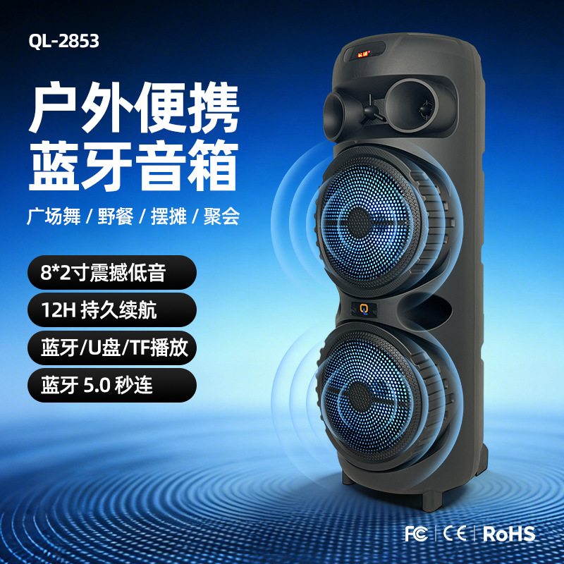 Fabricantes de promoción de altavoces de fiesta de 8 pulgadas 20W, altavoces de fiesta comunitarios con micrófono Bluetooth LED de color brillante