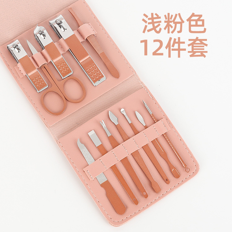 Nuevo bolso plegable cortaúñas traje Matcha verde 16-piezas conjunto de herramientas de uñas hogar portátil cortaúñas traje