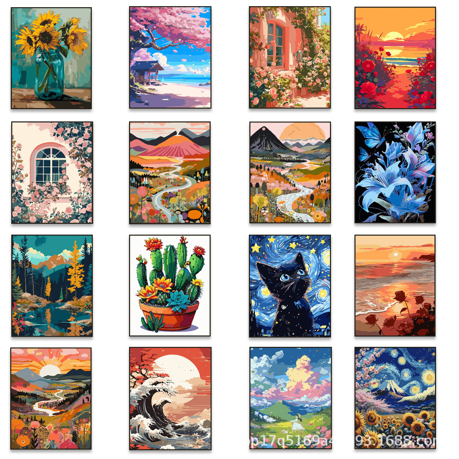 Pintura al óleo digital DIY pintura al óleo hecha a mano para colorear lona núcleo de pintura acrílica serie de estilo explosivo al por mayor y al por menor