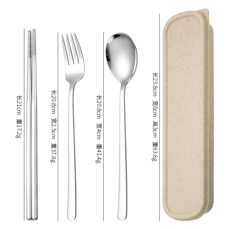 천연 스푼, 포크, 젓가락 3 종 세트