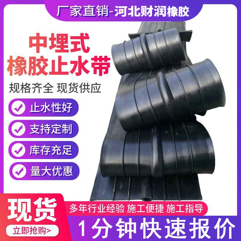 Встраиваемый в грунт резиновый водонепроницаемый уплотнитель со стальным краем, тип 651, для очистных сооружений, 350*8 мм, коррозионностойкий, водонепроницаемое уплотнение.