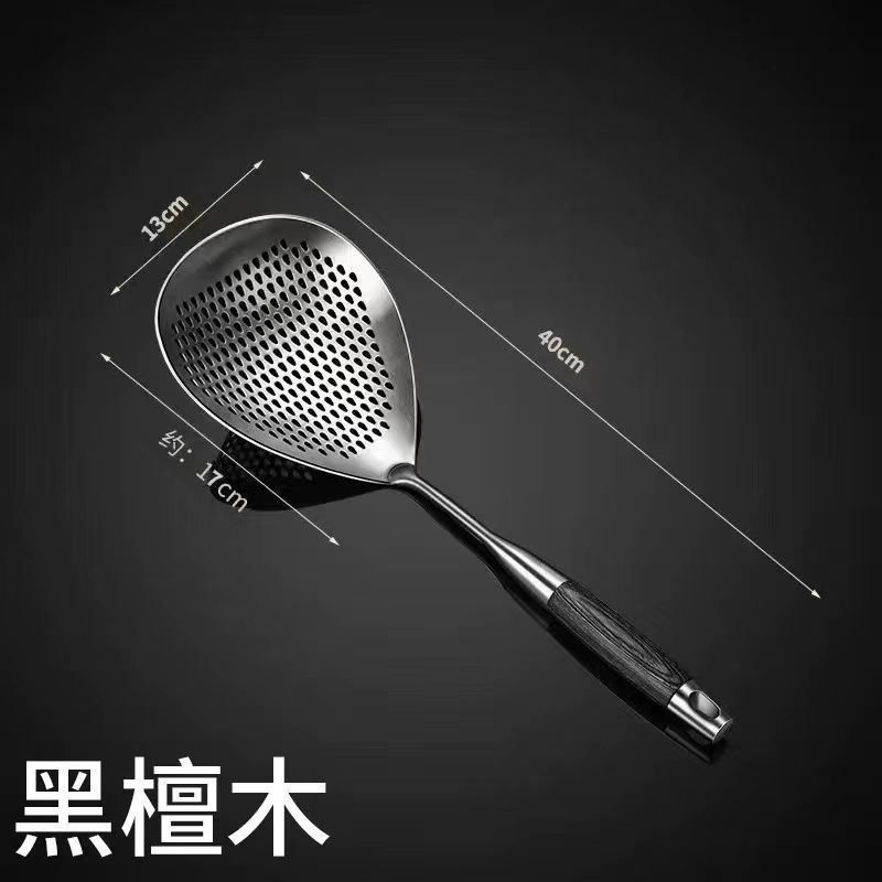 ステンレス製ヌードルスプーン、餃子スプーン、油ザル、家庭用キッチン用厚く幅広のザル、鍋用ザル|undefined