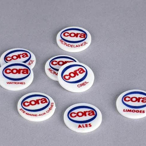 定 制23mm塑料代币 欧元代币 圆形币 可印图案logo 圆形塑料币