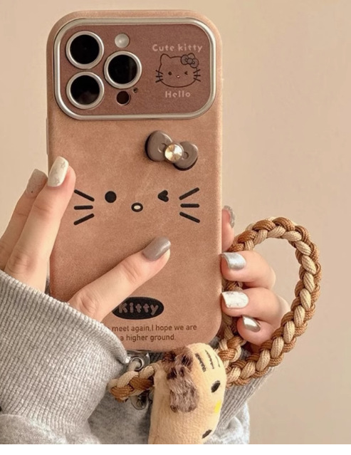 Monopatín de dibujos animados gato IPhone16PROMAX parche de ventana Apple 15pro/16 funda para teléfono móvil IP15