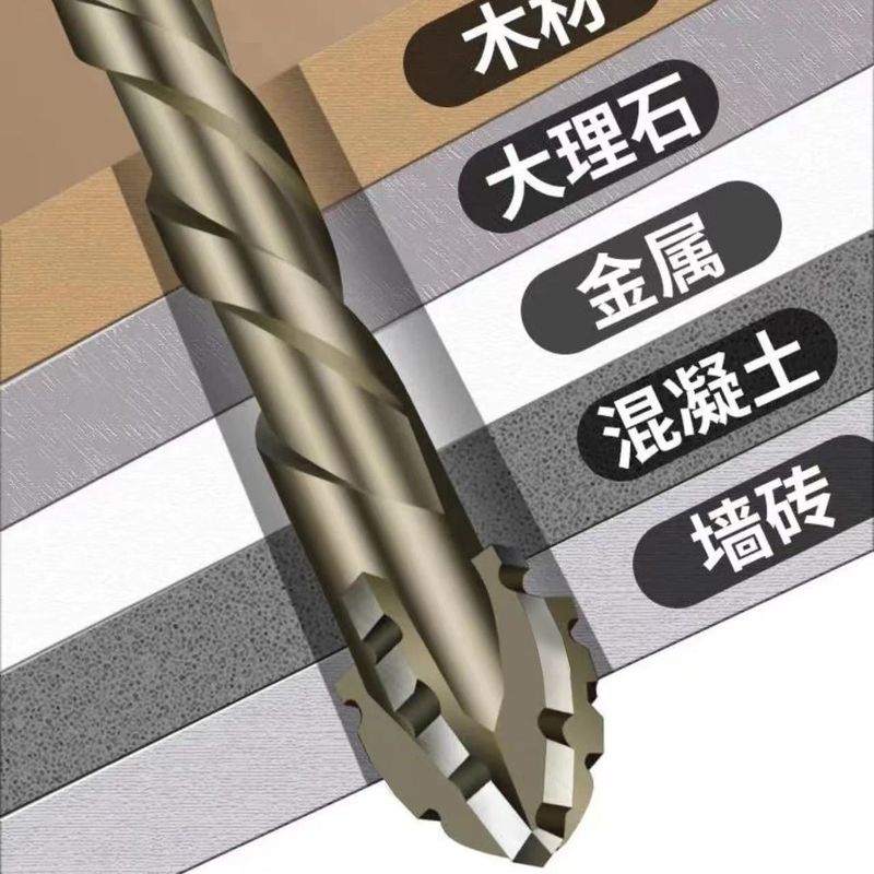 鋭利な歯のドリル、新しいずれた鋸歯状タングステン鋼合金三角ドリル、鋭利で耐摩耗性、家庭用乾湿両用穴あけドリル|undefined
