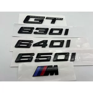 BMW GT 630i, 640i, 650i modelləri üçün parlaq qara emblemlər, yazılar, arxa emblemlər