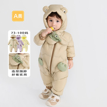 婴幼儿羽绒服连体衣男女童厚款外出服宝宝秋冬季装新款保暖爬服