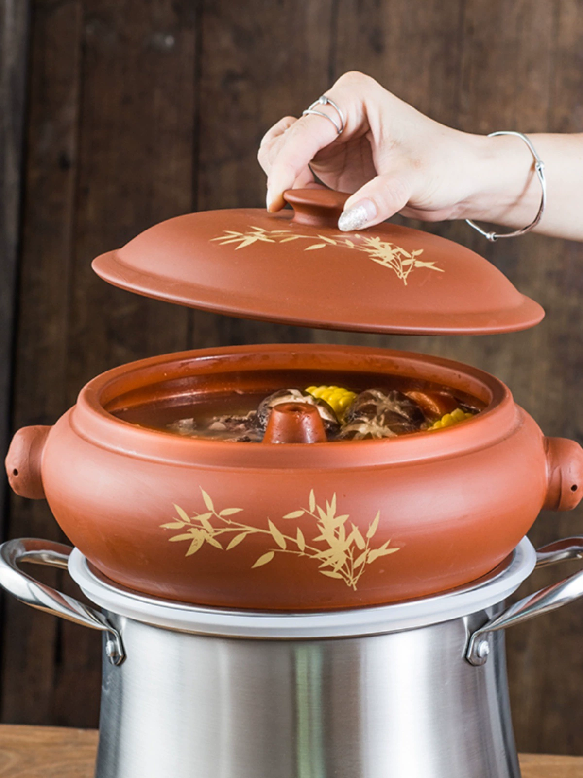 Паровая застойная курица лавки фиолетовый Тао Юньнань воздушный горшок для курицы паровая кастрюля декоративный заварочный чайник зиша паровая кастрюля коммерческий газовый котел специальный набор span