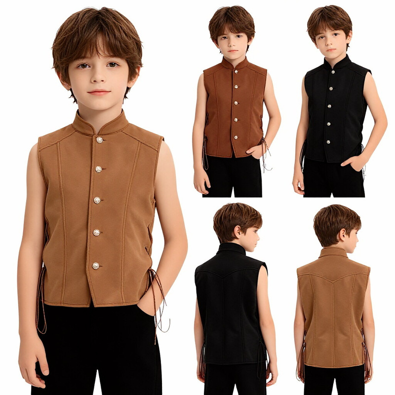 Halloween Boy Pirate Costume Vest Set Renaissance Style Amazon Cross-Border Supply Sleeveless Vest Halloween Boy Pirate Costume Vest Set Renaissance Style Amazon Cross-Border Supply Sleeveless Vest