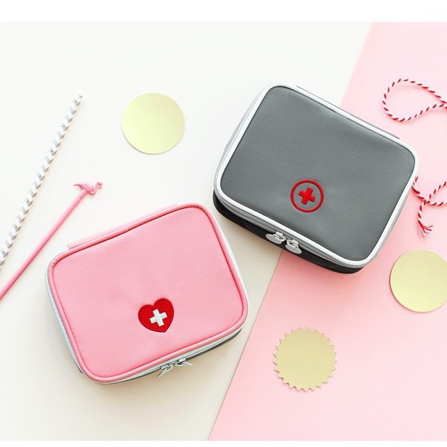 Bufanjia Travel Portable Medical Bag Outdoor First Aid Bag Portable Small Medicine Bag Home Cosmetics Bag
