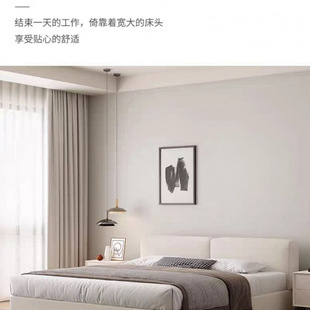 Low Bedside Bed, Cotton and Linen Fabric Bed, Double Bed, Small Apartment Wedding Bed, 1.5m Guest Bed, 1.8m Master Bedroom, White