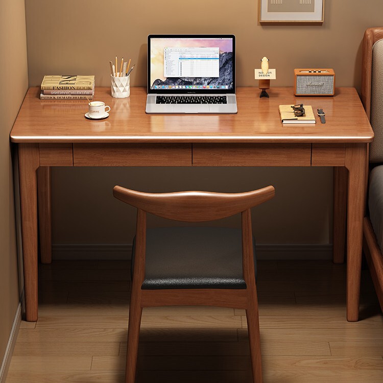 All-Solid Wood Narrow Desk 40/50 Wide Writing Desk for Primary and Secondary School Students, Small Apartment Home Computer Desk, Simple Office Desk