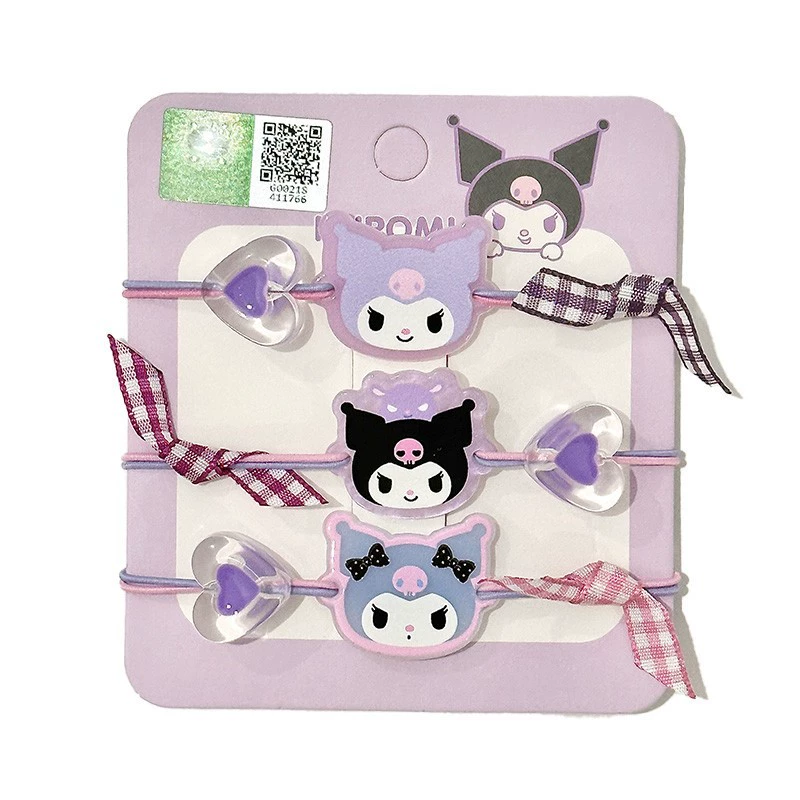 Sanrio любовь волосы кружок три установки Kuro Mi Jade Gou Dog милый резиновый ремень для волос украшение веревка женская шариковая головка