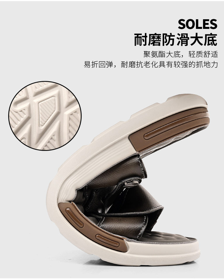 Dép sandal nam hở ngón đế mềm thoáng khí đi biển — 55199 Màu đen, 55199 màu xám chi tiết 9