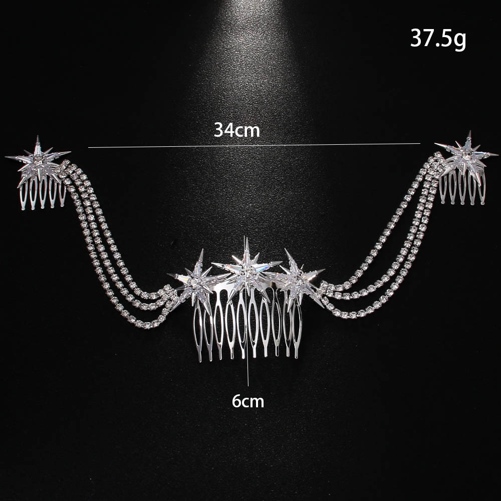 Amazon Hot Sale Estrellas Termites Temperament Diamond Bridal Hair Accessories Premium Headwear