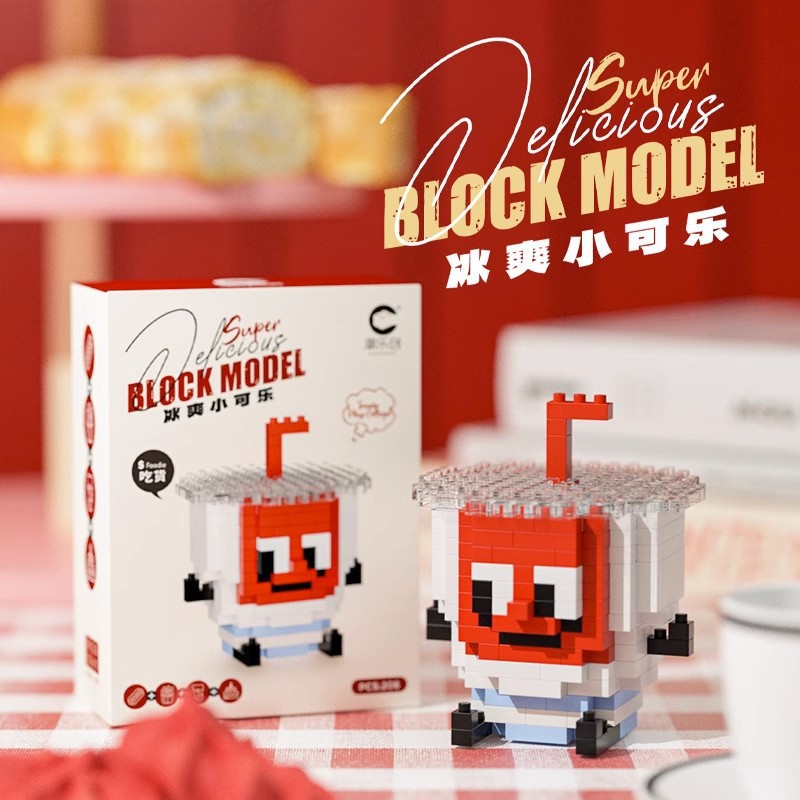 Chao Le Chuang 8921-32 Burger Food Doll Building Block Series Six Day Children's Gift Girl Blind Box Stand