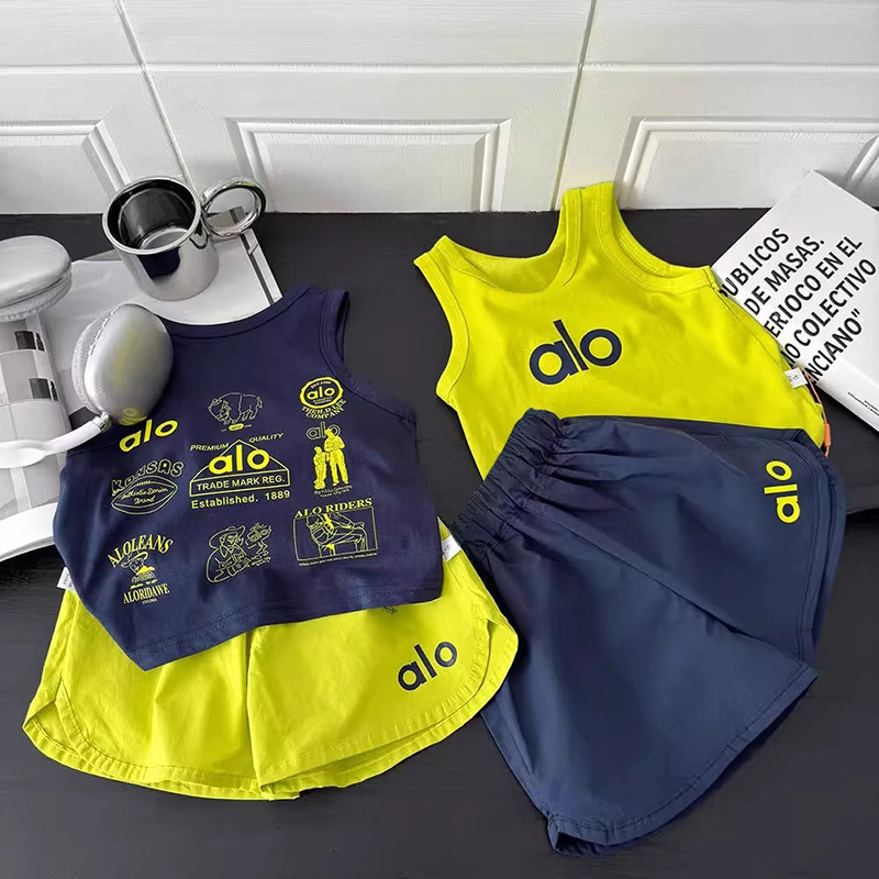 Cotton Children's Sleeveless Alot-Shirt 2026 Trendy Brand Versatile Baby Boys and Girls Undershirt Vest Shorts Set Summer