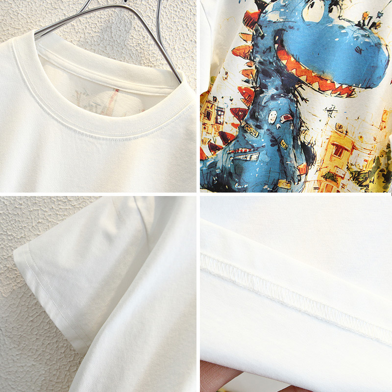 7983 camiseta de manga corta para niños 2025 nuevos tops de ropa para niños ropa de verano para niños tendencia estilo rufián guapo moda versión coreana