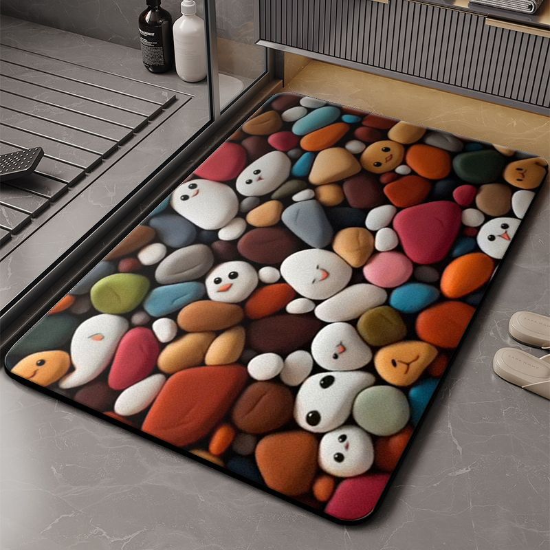 Alfombra de suelo de adoquines de diatomitas, almohadilla de pies absorbente de agua, almohadilla de pies antideslizante de baño resistente al desgaste image 5