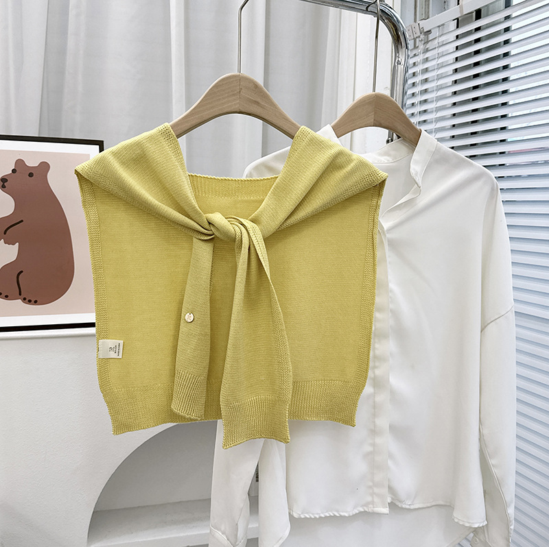 Nuevo estilo coreano Dongdamen sólido chale de punto para mujeres primavera y otoño con cardigans delgados de verano bufandas de nudos